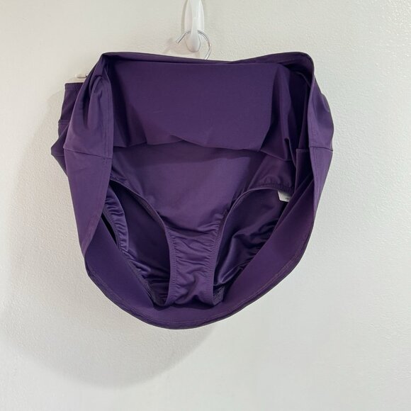 NWT Lands' End Swim Skort Bottom Skirt 10 Purple Bathing Suit Tummy Control Slim - Picture 4 of 6